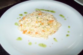 Risoto de cenoura e alho poró